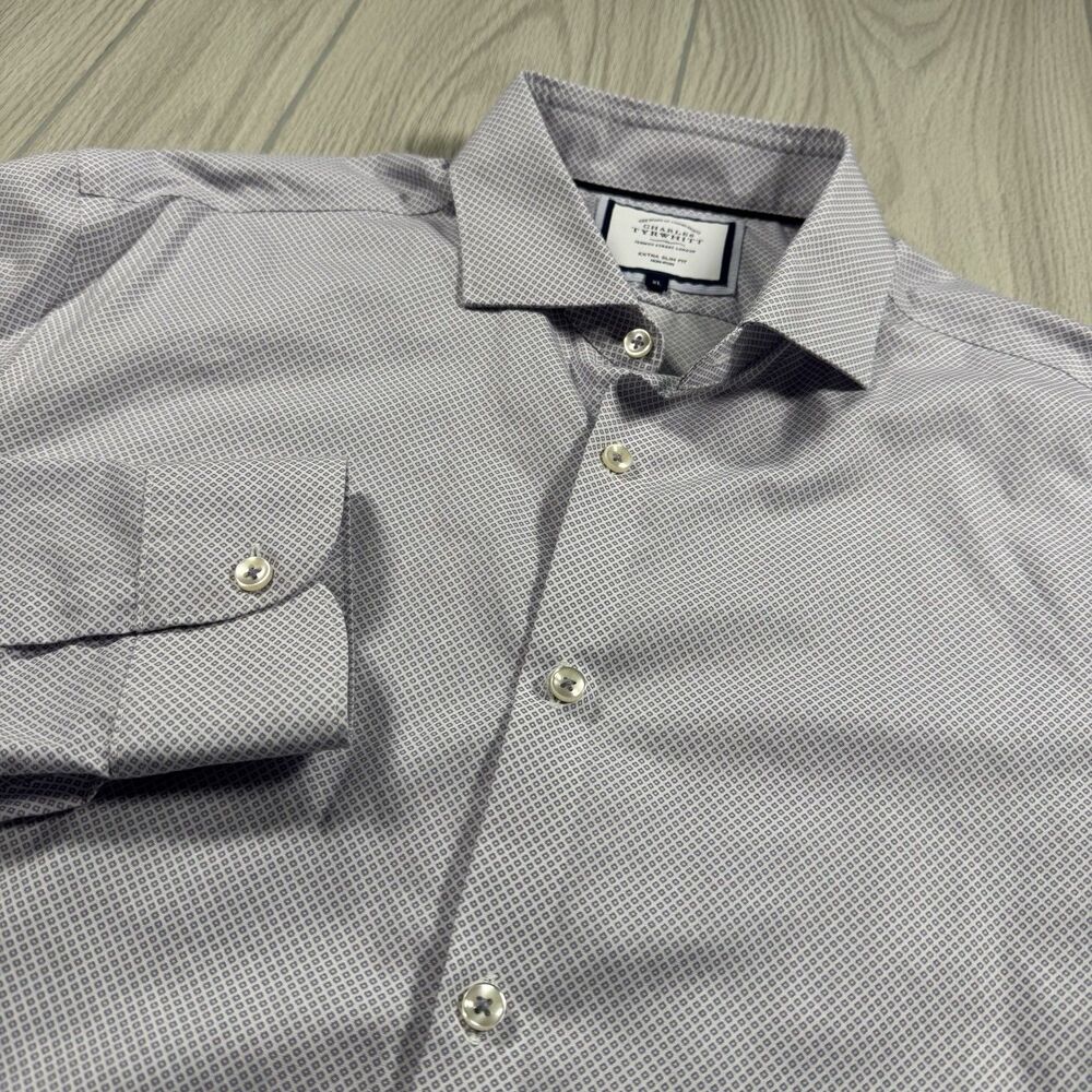 Charles Tyrwhitt Extra Slim Button Up Shirt Men’s XL Non Iron Professional EUC